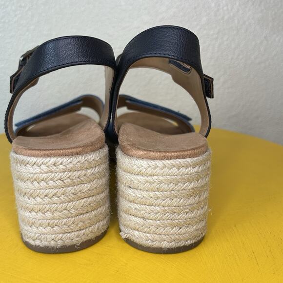 Excellent Vionic Sable Women's 9.5 Platform Wedge Summer Sandal Denim Black - Picture 8 of 13